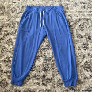 FIGS Zamora Jogger Scrub Pants Blue Pull On Drawstring W18SW2005 Women’s P/Large